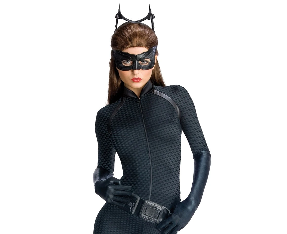 Zestaw dla dorosłych Catwoman (kombinezon, nakładki na buty, maska na oczy, pasek), rozm.  XS